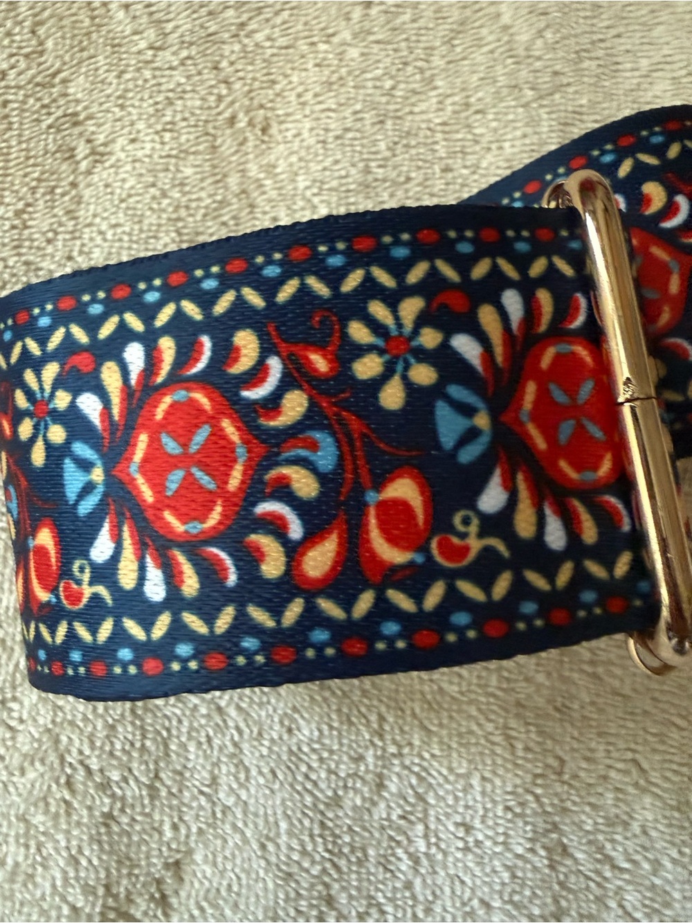 Guitar purse bag strap floral Bohemian pattern NWOT w/ pouch - Picture 10 of 14